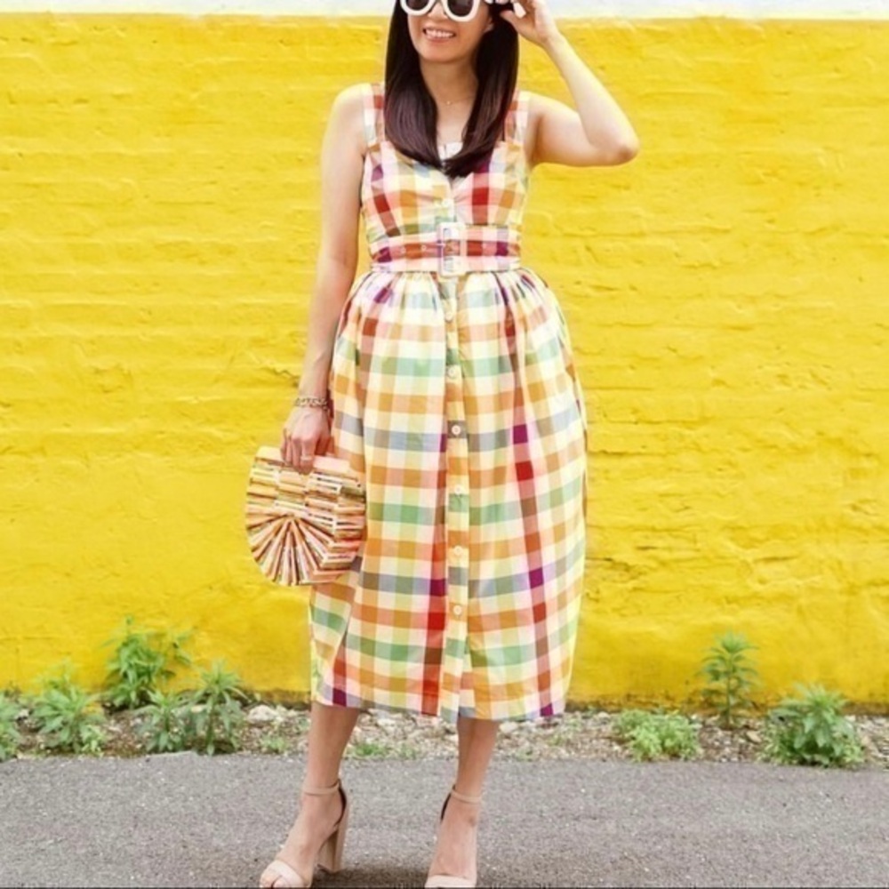 Christopher John Rogers Plaid Midi Dress
